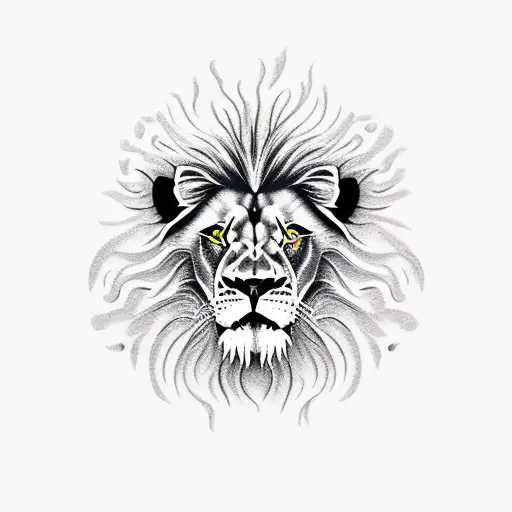 Lion left half living right half zombie tattoo design idea