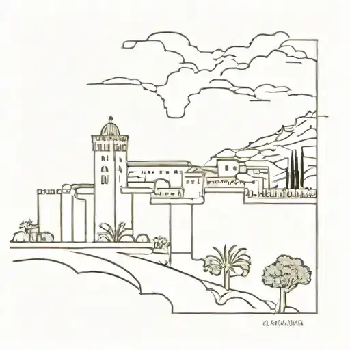 granada city alhambra tattoo design idea