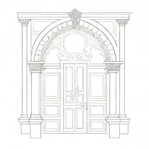 granada door alhambra tattoo design idea