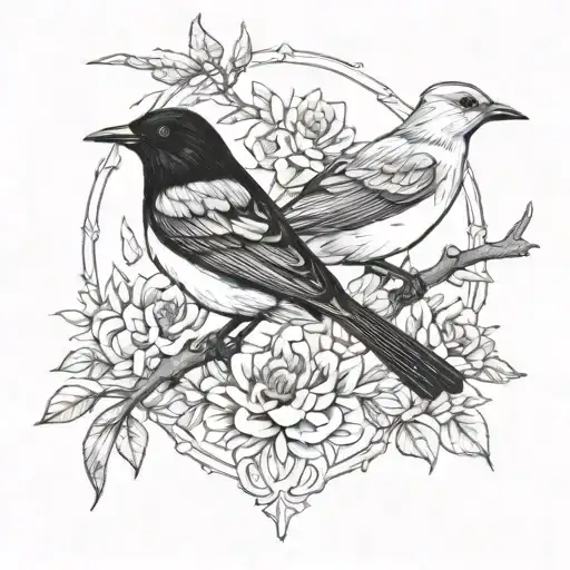 black nightingales tattoo design idea