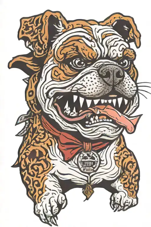 Mississippi state bulldog with Oklahoma state pistol Pete tattoo design idea