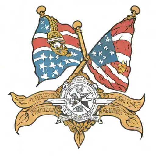 Mississippi & Oklahoma flags tattoo design idea