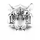 tigre de bengala con nubes tattoo design idea