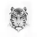tigre de bengala con nubes tattoo design idea