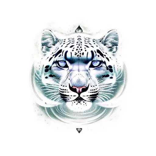 fire and ice panther and snow leopard in a yin-yang design tattoo design idea