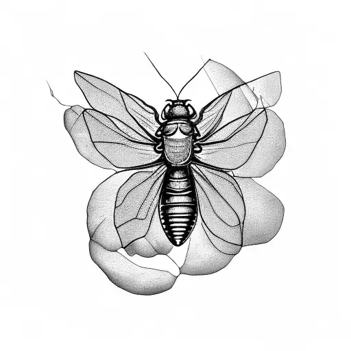 shedding cicada  tattoo design idea