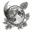 waning gibbous moon tattoo design idea