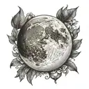 waning gibbous moon tattoo design idea
