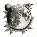 waning gibbous moon tattoo design idea