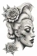 Marilyn Monroe half skull face tattoo tattoo design idea