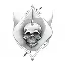 skull with 2 arrows  tattoo design idea