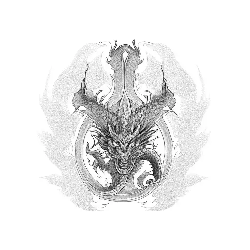 dragon scale peeled off tattoo design idea