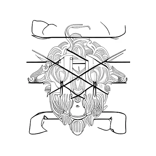 Words "Lose Your Self" with Psychology Symboly tattoo design idea