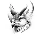 5 animals each in 5 individual diamond emblems. All in black and white. A Rooster, Irish Hare, Eagle, Italian Wolf, and  tattoo design idea