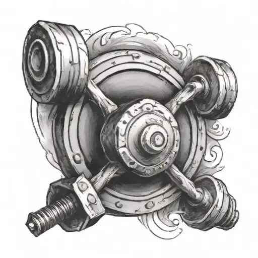 Barbell tattoo design idea