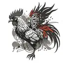 Phoenix rooster standing tall tattoo design idea