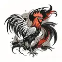 Phoenix rooster standing tall tattoo design idea