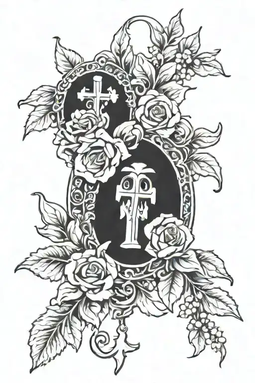 catholic, shiloh, mattea, floral.  tattoo design idea
