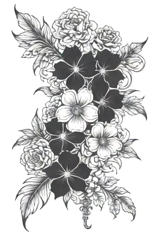 catholic, shiloh, mattea, floral.  tattoo design idea