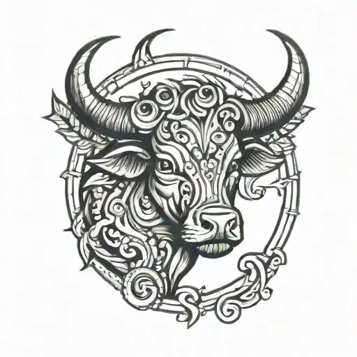 Taurus zodiac sign tattoo tattoo design idea