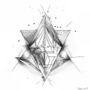 Triangle with timepiece tattoo design idea