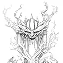 Stack of books with fantasy creatures emerging tattoo design idea