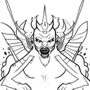 Stack of books with fantasy creatures emerging tattoo design idea