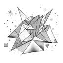 a mountain the ocean a sand dune all in separate triangles  tattoo design idea