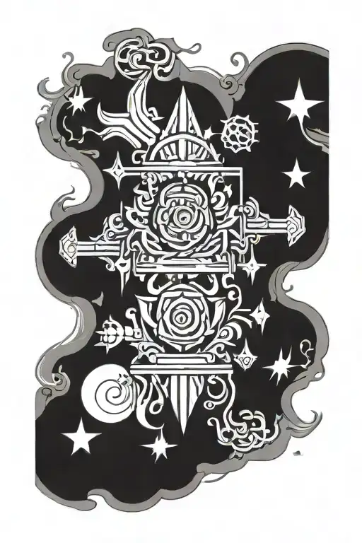 stoic virtues tattoo design idea