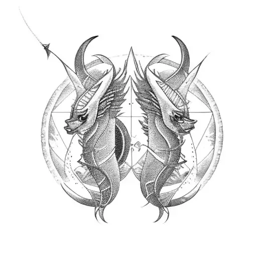 pisces rising Gemini sun Capricorn moon tattoo design idea