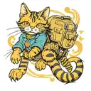 airborne cat  tattoo design idea