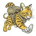 airborne cat  tattoo design idea