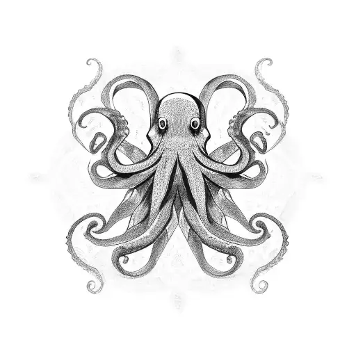 a dark Octopus with mandala tattoo design idea