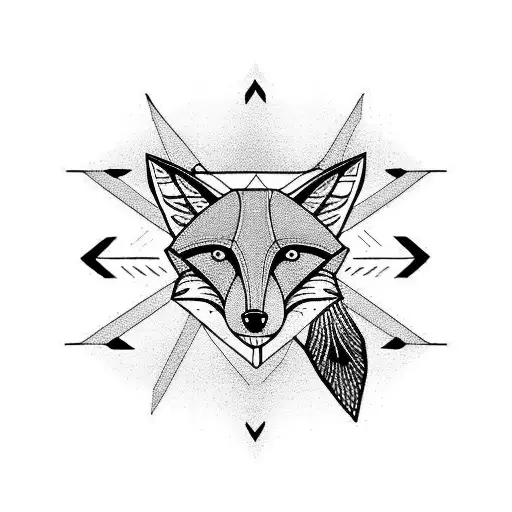 fox, bow and arrow,libra tattoo design idea