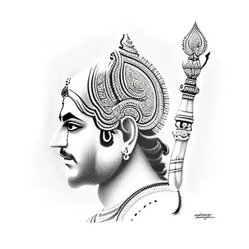 lord rama silhouette  tattoo design idea