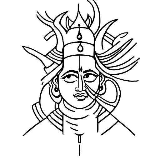 lord rama silhouette  tattoo design idea