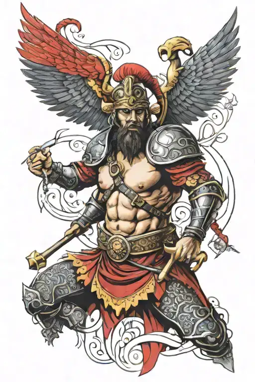 Turkish warrior tattoo design idea