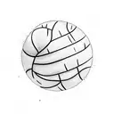 A serene beach landscape with palm trees and a basketball court at sunset tattoo design idea