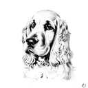 english cocker spaniel with long hair tattoo design idea