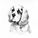 english cocker spaniel with long hair tattoo design idea
