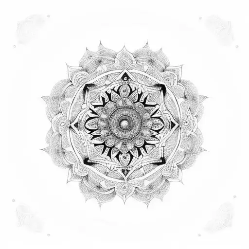 mandala patterns of Bhagavathi Devi tattoo design idea