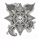 patch work goth style nipple tattoo design tattoo design idea