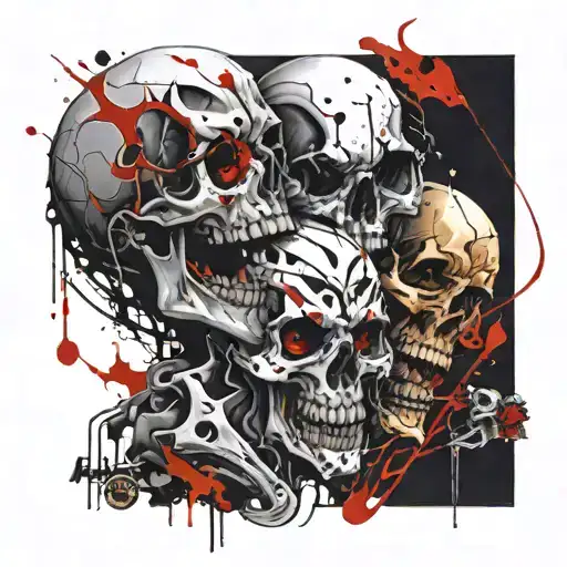 Skull smile duplicity evil tattoo design idea