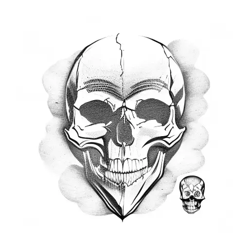 A skull wearing a hacker's mask tattoo design idea