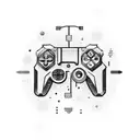 A glitched gaming controller with circuitry tattoo design idea
