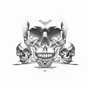 A pixelated skull with a lock and key tattoo design idea