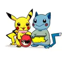 pikachu squirtle charmander bulbasaur tattoo design idea