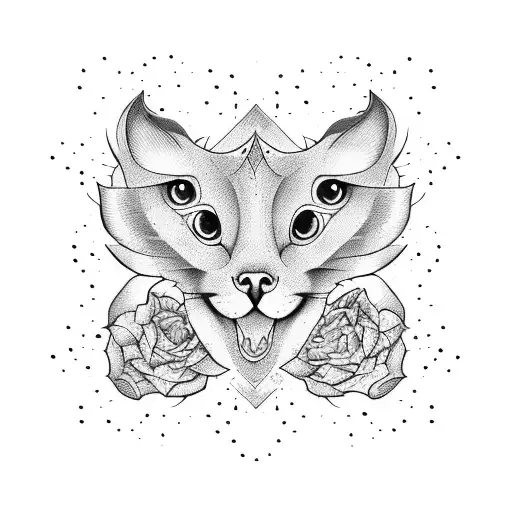 squares representing wife daughter dog tattoo design idea