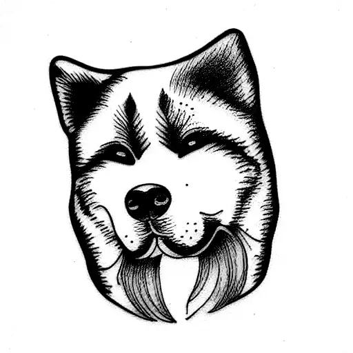 family wife daughter akita tattoo design idea