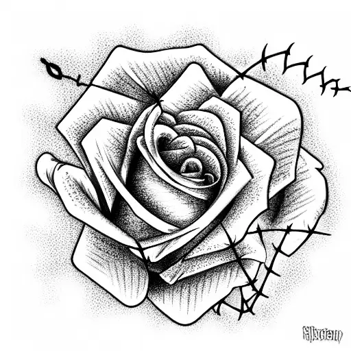 Roses with eyes and barbed wire tattoo design idea